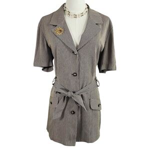 80s Vintage R&M Richards Blazer Dress Waist Tie Size 14 Karen Xwong